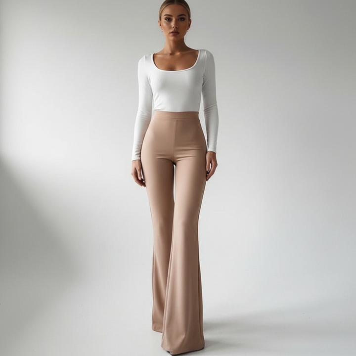 High-Waisted Flared Trousers - Annika