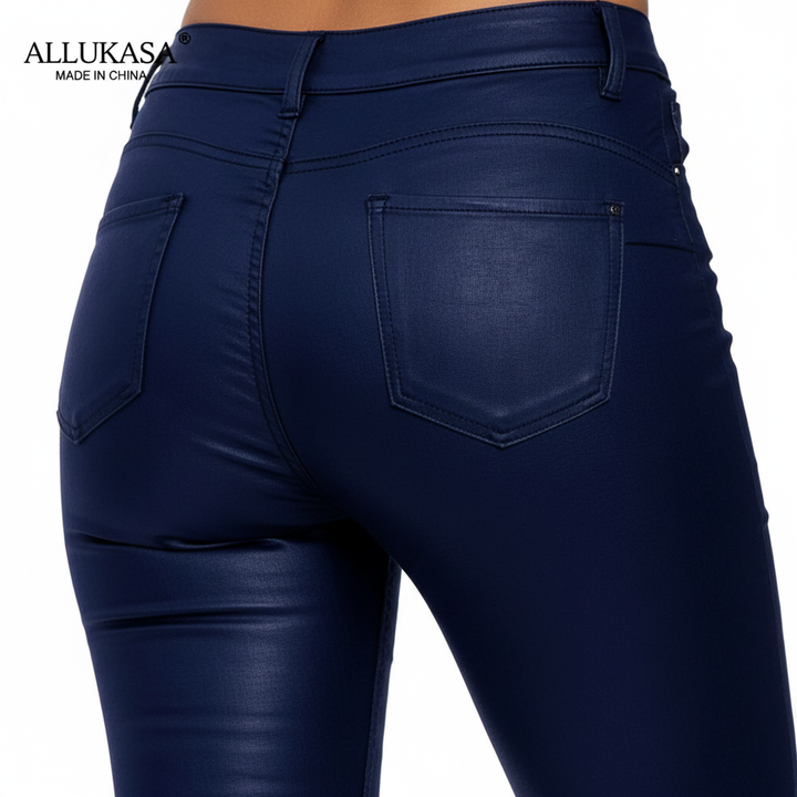 High-Waisted Leather Trousers - Emilia