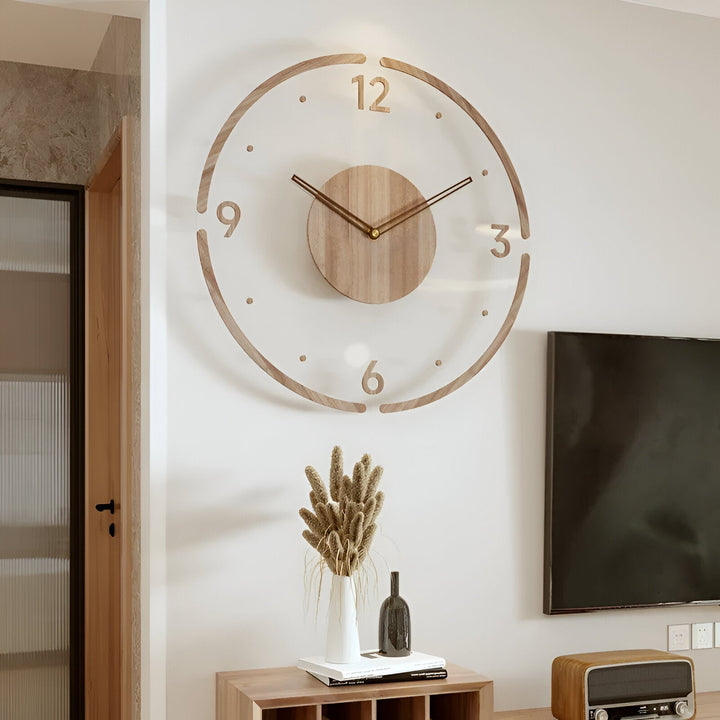 ClearWood Silent Wall Clock – Contemporary Design in Wood and Acrylic