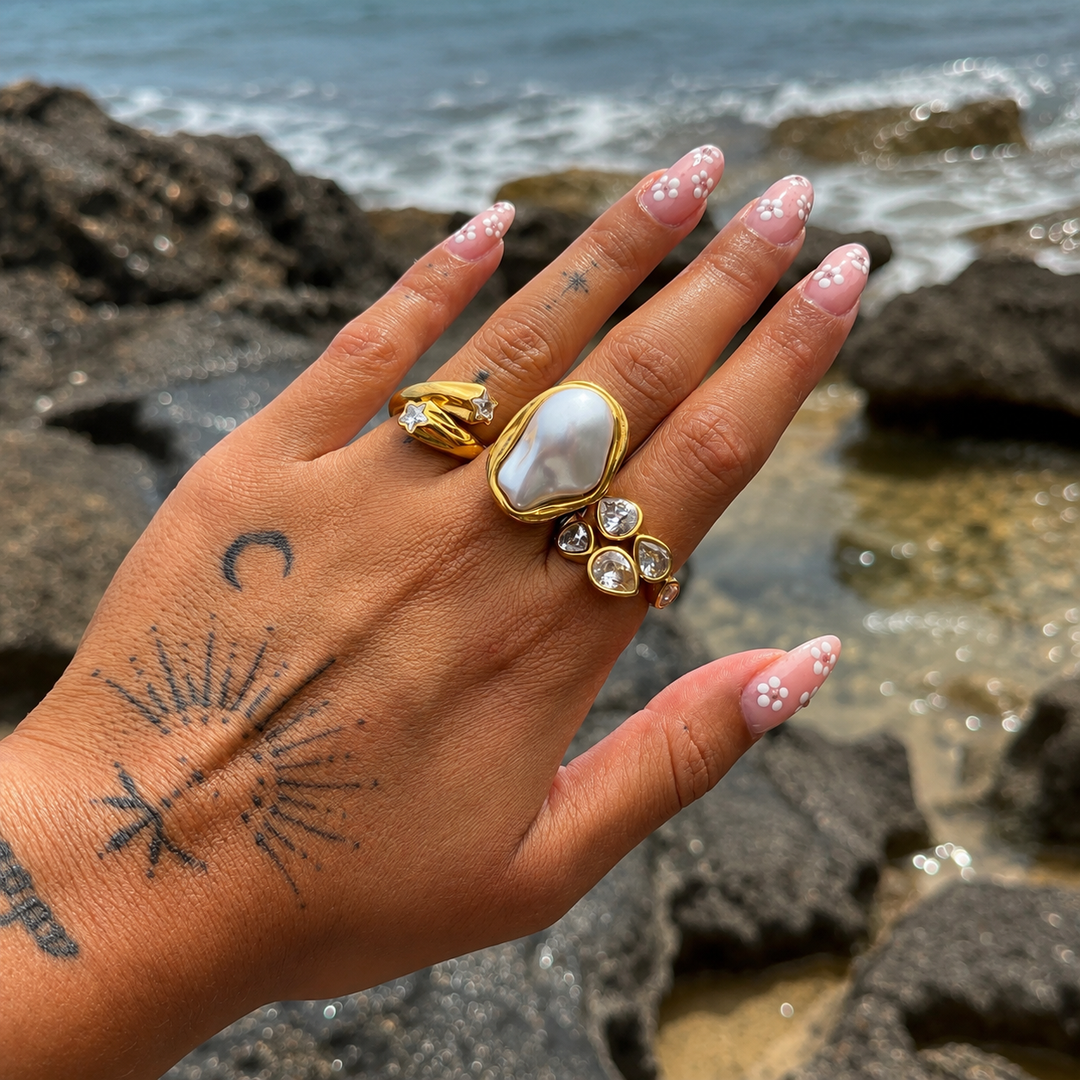 Star Ring – Adjustable Gold Wrap Ring with Star