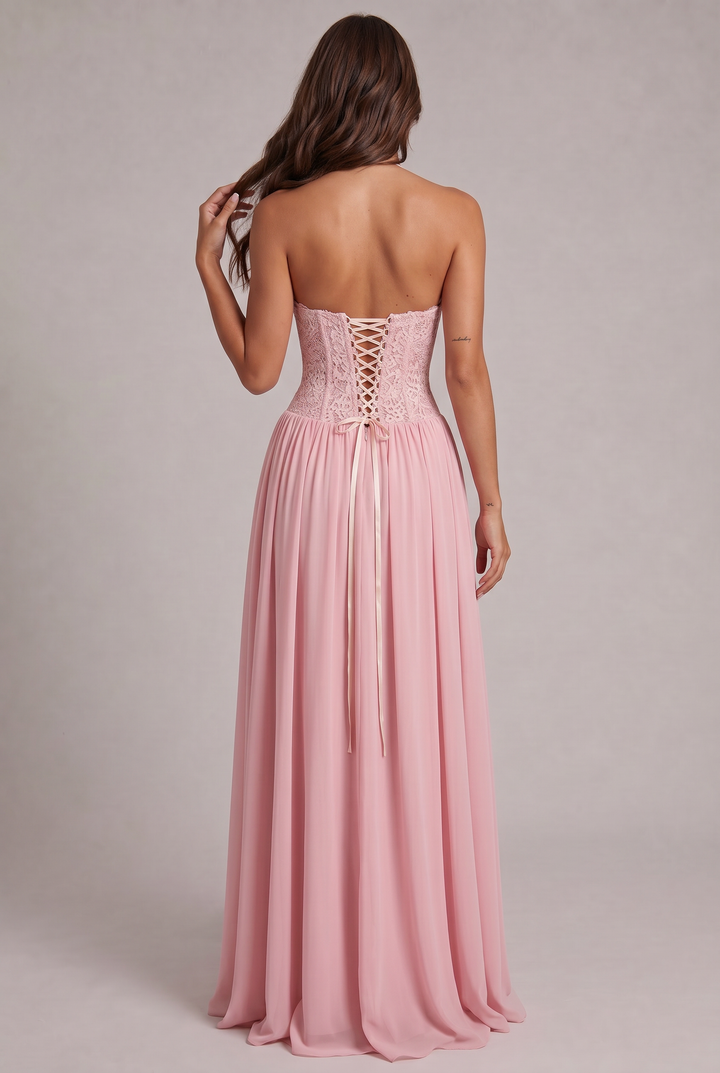 Faye Maxi Dress with Lace Corset Bodice