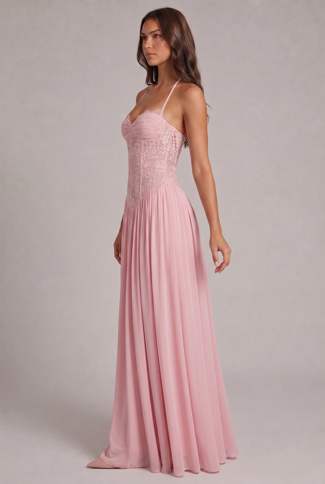 Faye Maxi Dress with Lace Corset Bodice