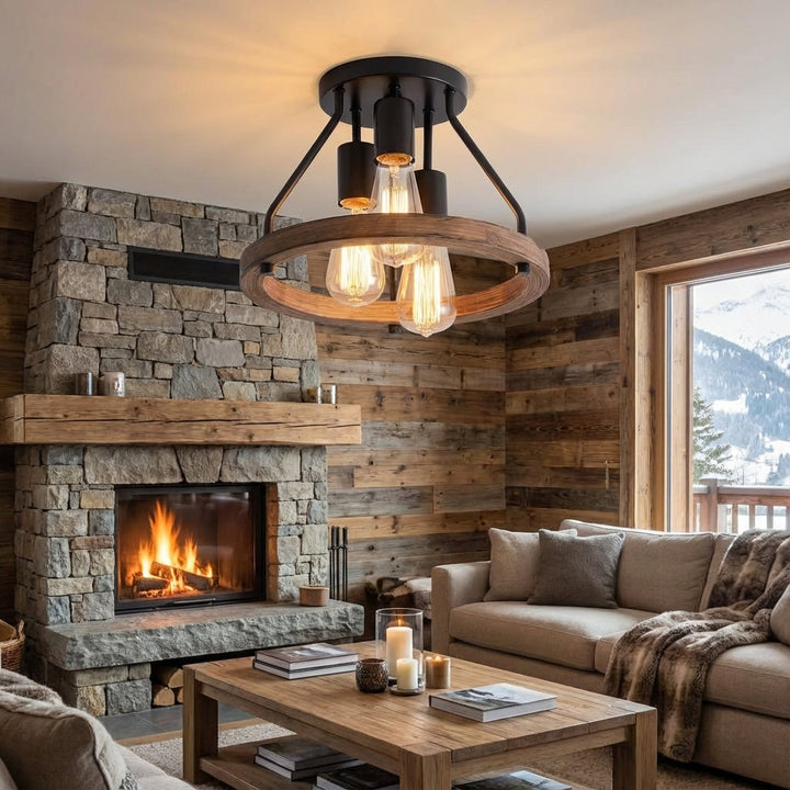 Industrial Farmhouse Ceiling Lamp - Hearthly