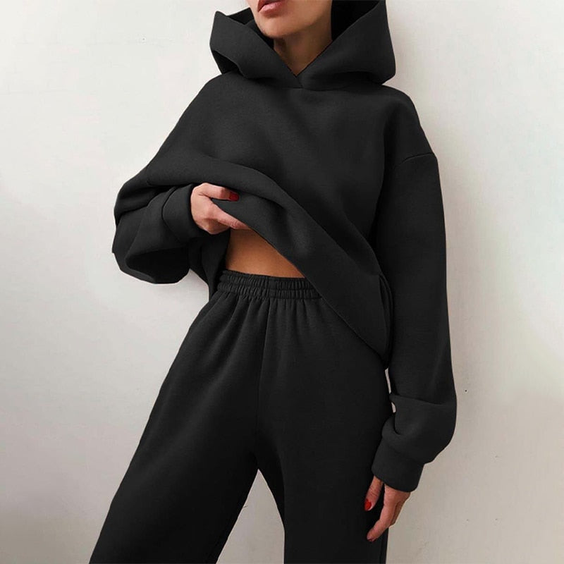 Women's Jogging Set | 2-Piece: Hoodie and Trousers with Stretchy Waistband