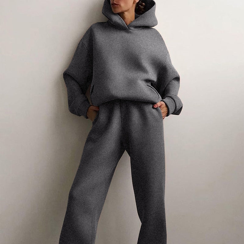 Women's Jogger Set | 2-Piece: Hoodie & Trousers with Stretch Waistband