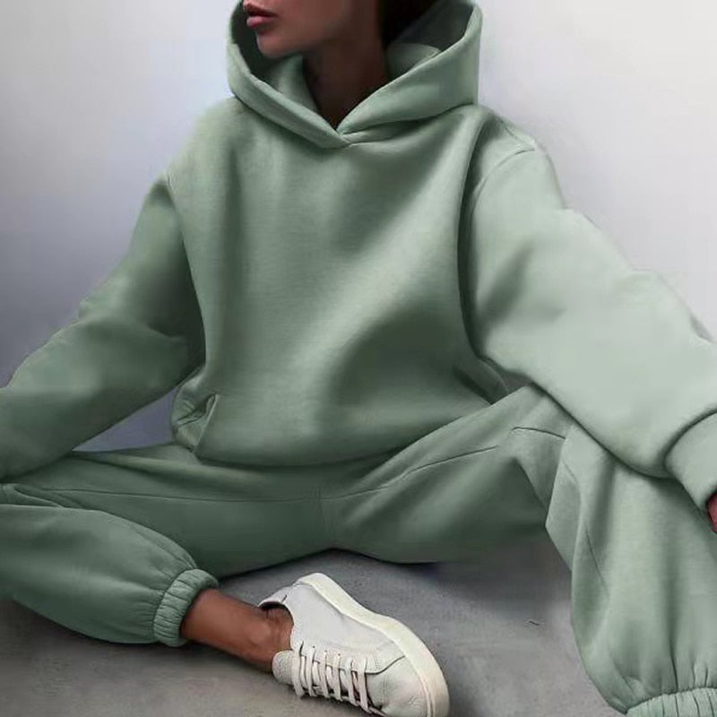 Women's Jogger Set | 2-Piece: Hoodie & Trousers with Stretch Waistband