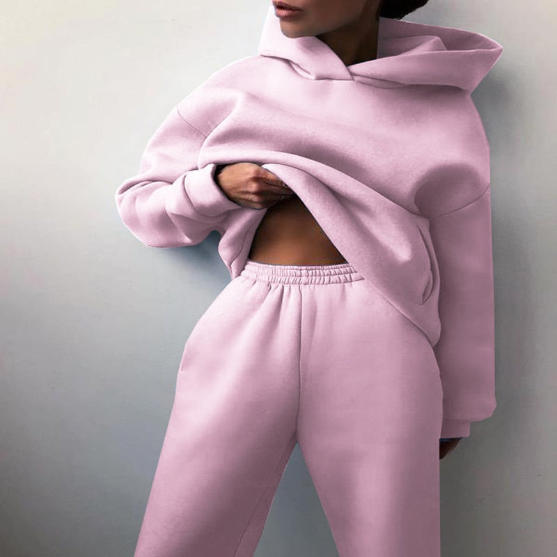 Women's Jogging Set | 2-Piece: Hoodie and Trousers with Stretchy Waistband