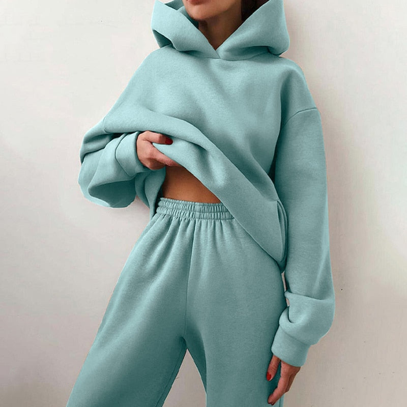 Women's Jogging Set | 2-Piece: Hoodie and Trousers with Stretchy Waistband