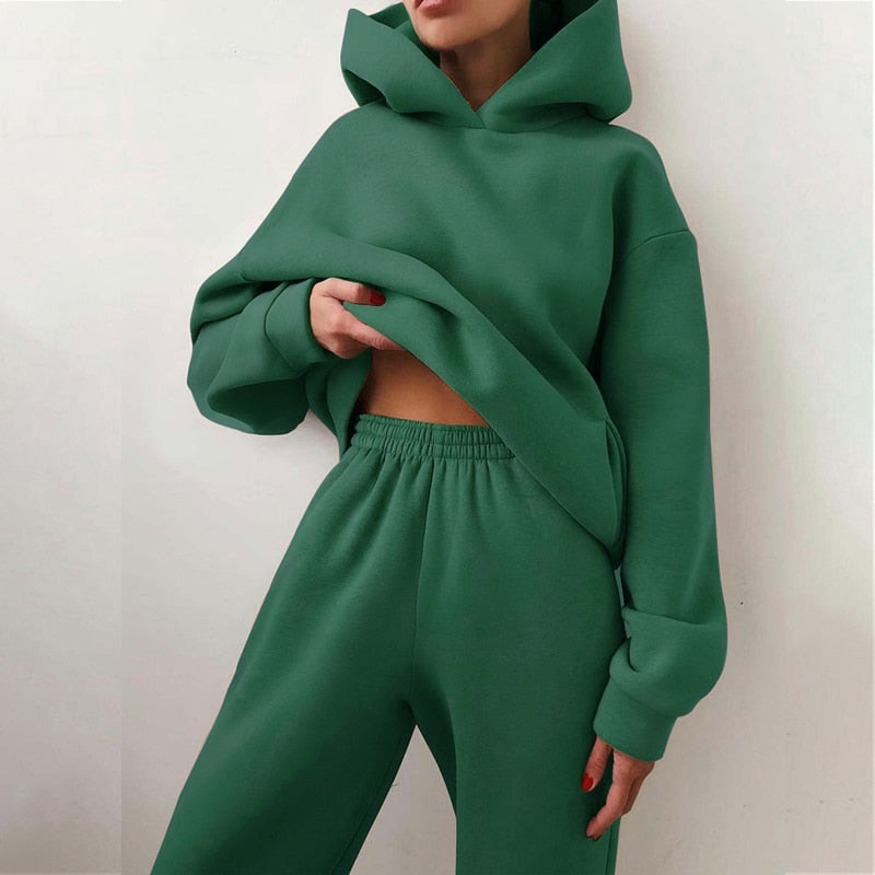 Women's Jogging Set | 2-Piece: Hoodie and Trousers with Stretchy Waistband