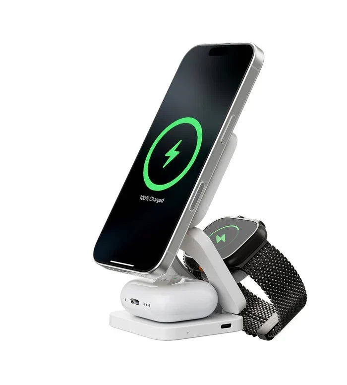 3-in-1 Foldable Magnetic Wireless Charging Station - Qi2