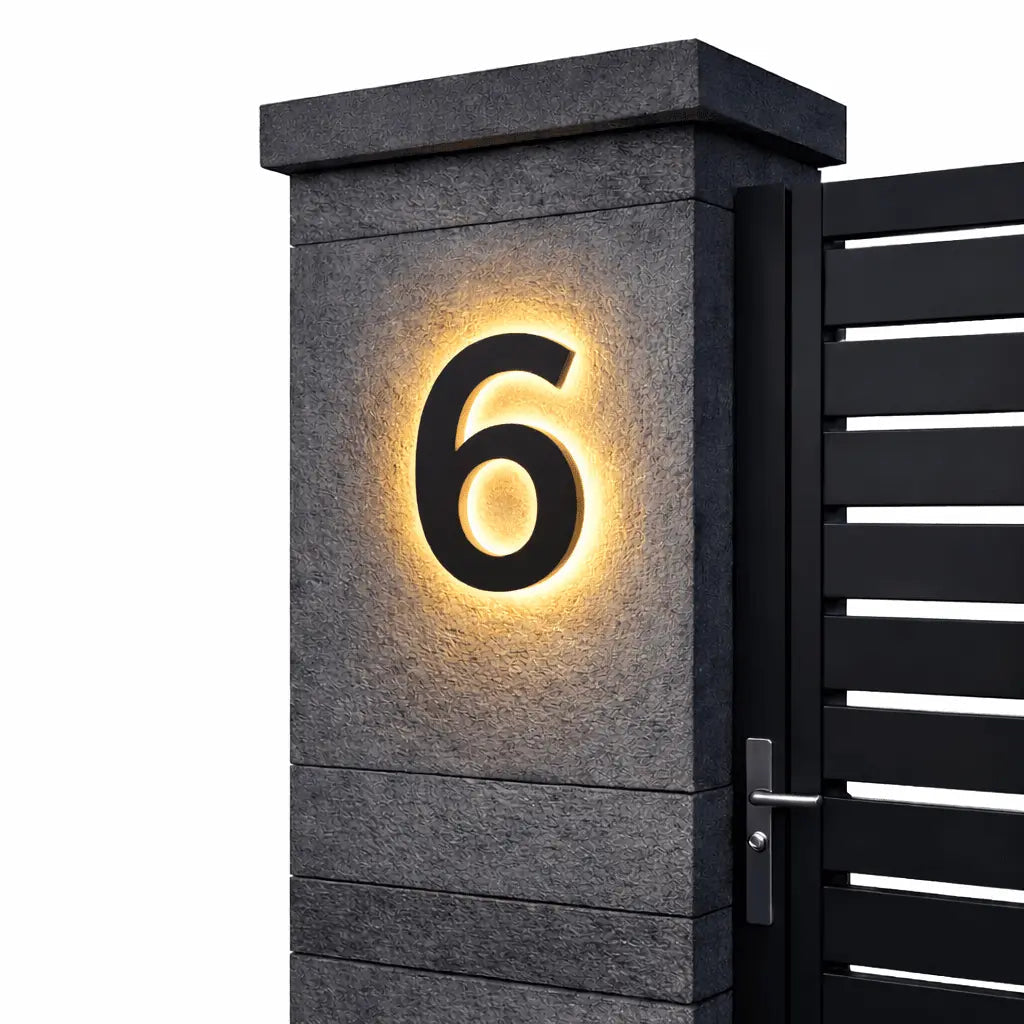 LED House Number Sign with Backlight – Modern, Illuminated Entrance Plaque