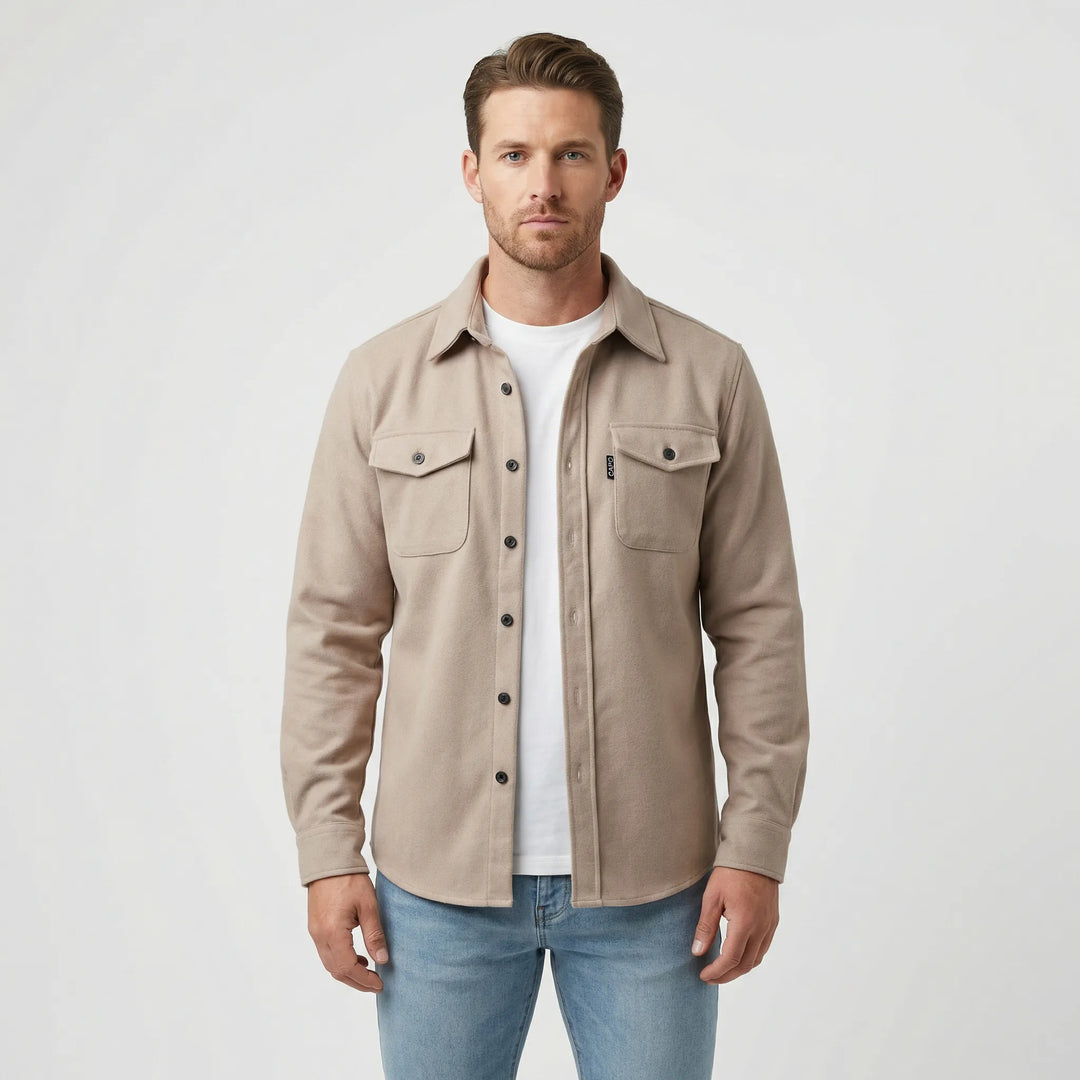 Long-Sleeved Overshirt with Chest Pockets - Pablo