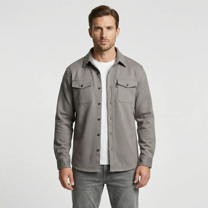 Long-Sleeved Overshirt with Chest Pockets - Pablo