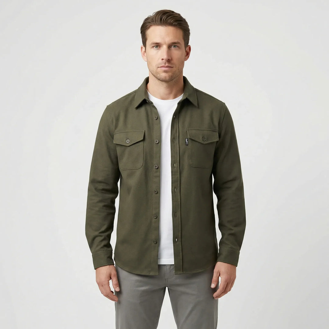 Long-Sleeved Overshirt with Chest Pockets - Pablo