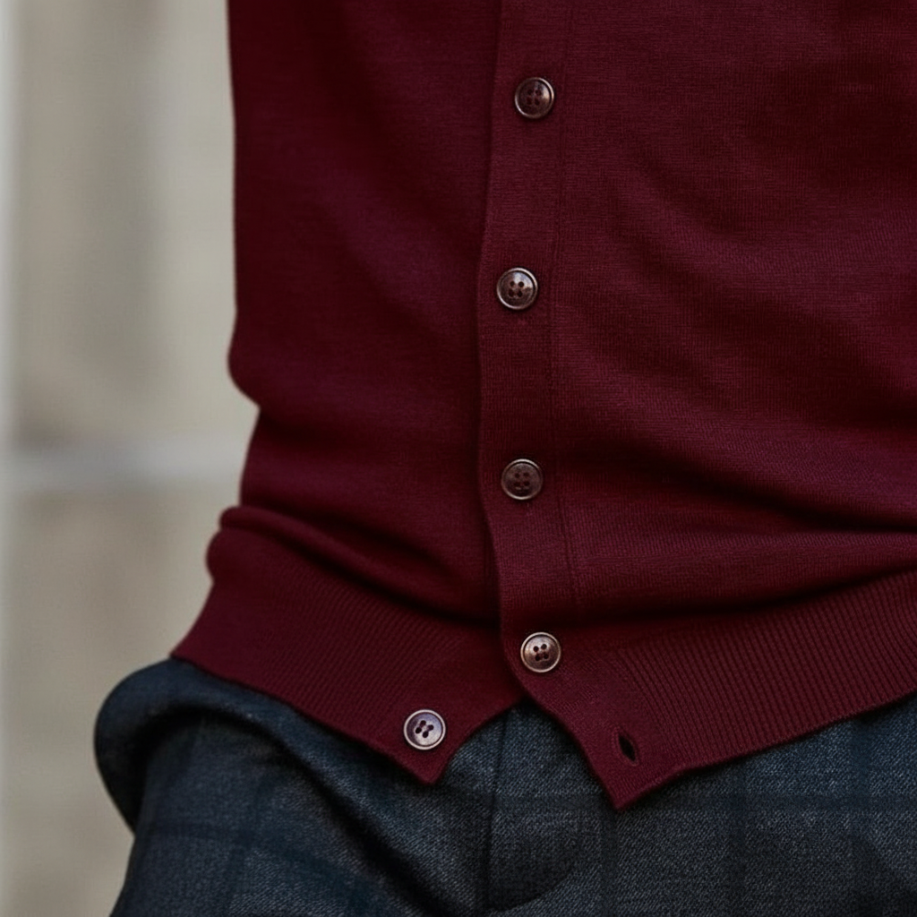 Light Warm Jumper with Button Placket - Elijah