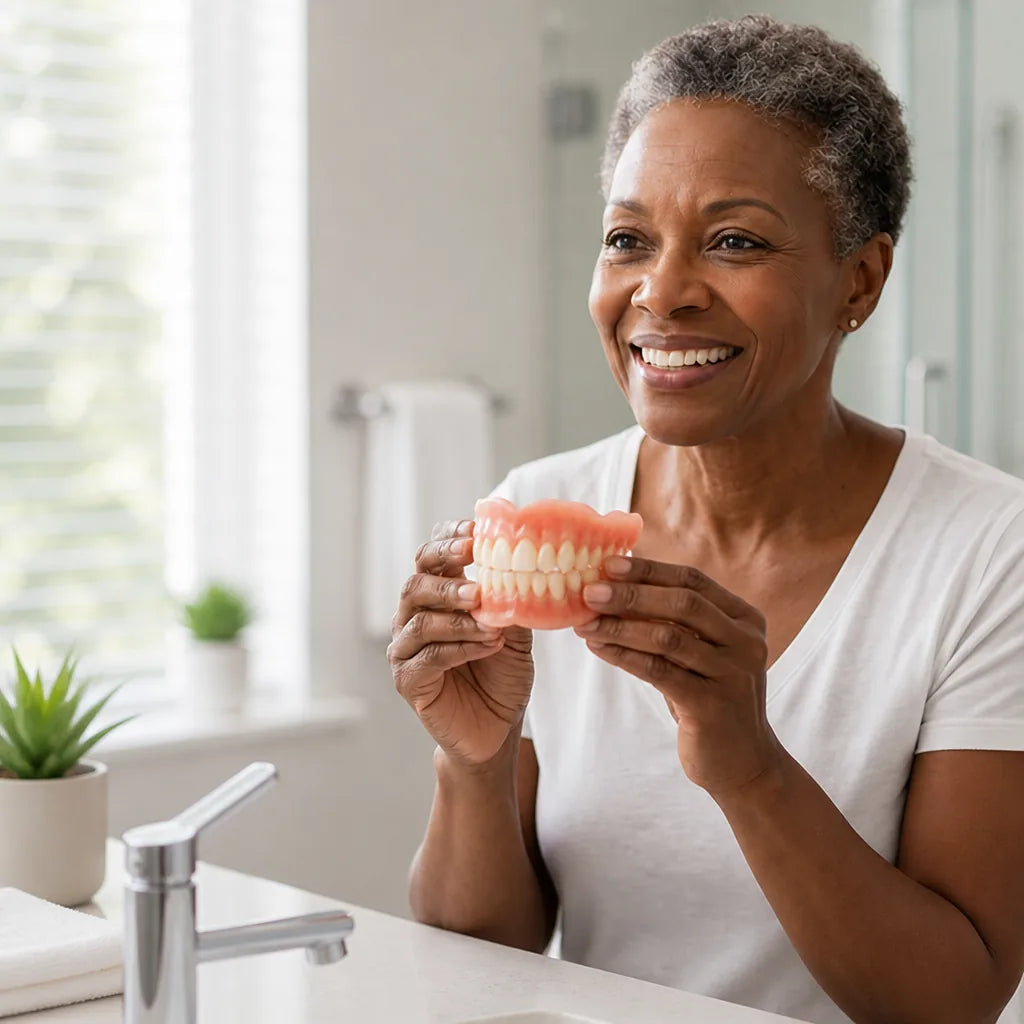 Denture kit — heat-moulded, custom fit, no adhesive needed