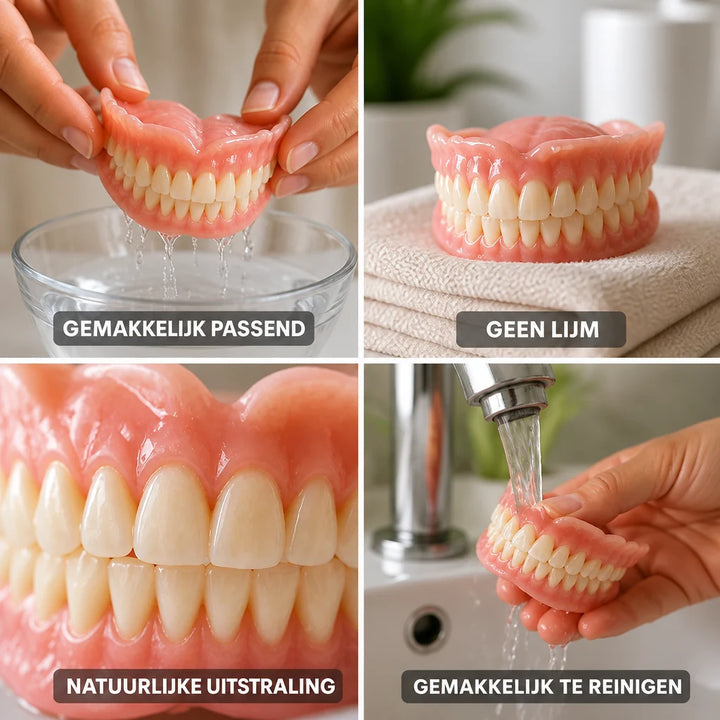 Denture kit — heat-moulded, custom fit, no adhesive needed