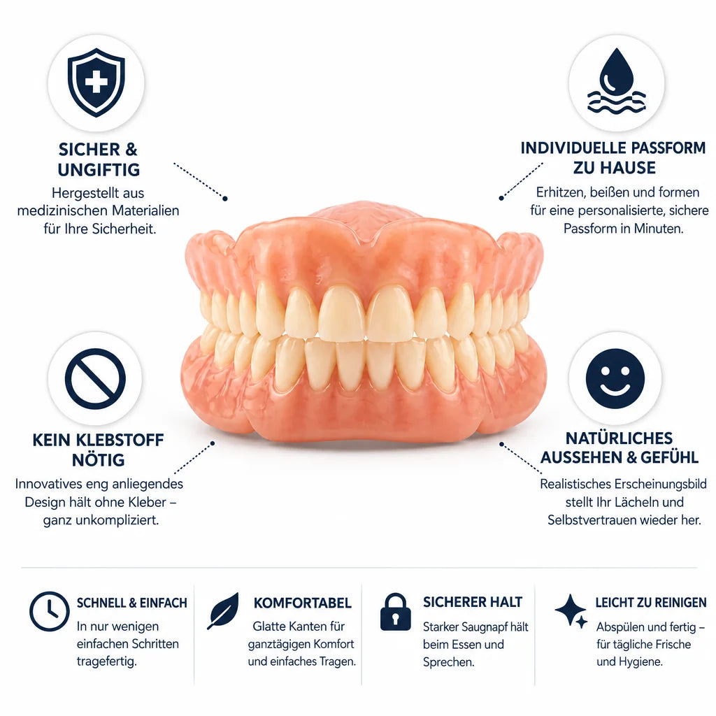 Denture Set, Thermoformable, Customisable, No Adhesive Needed