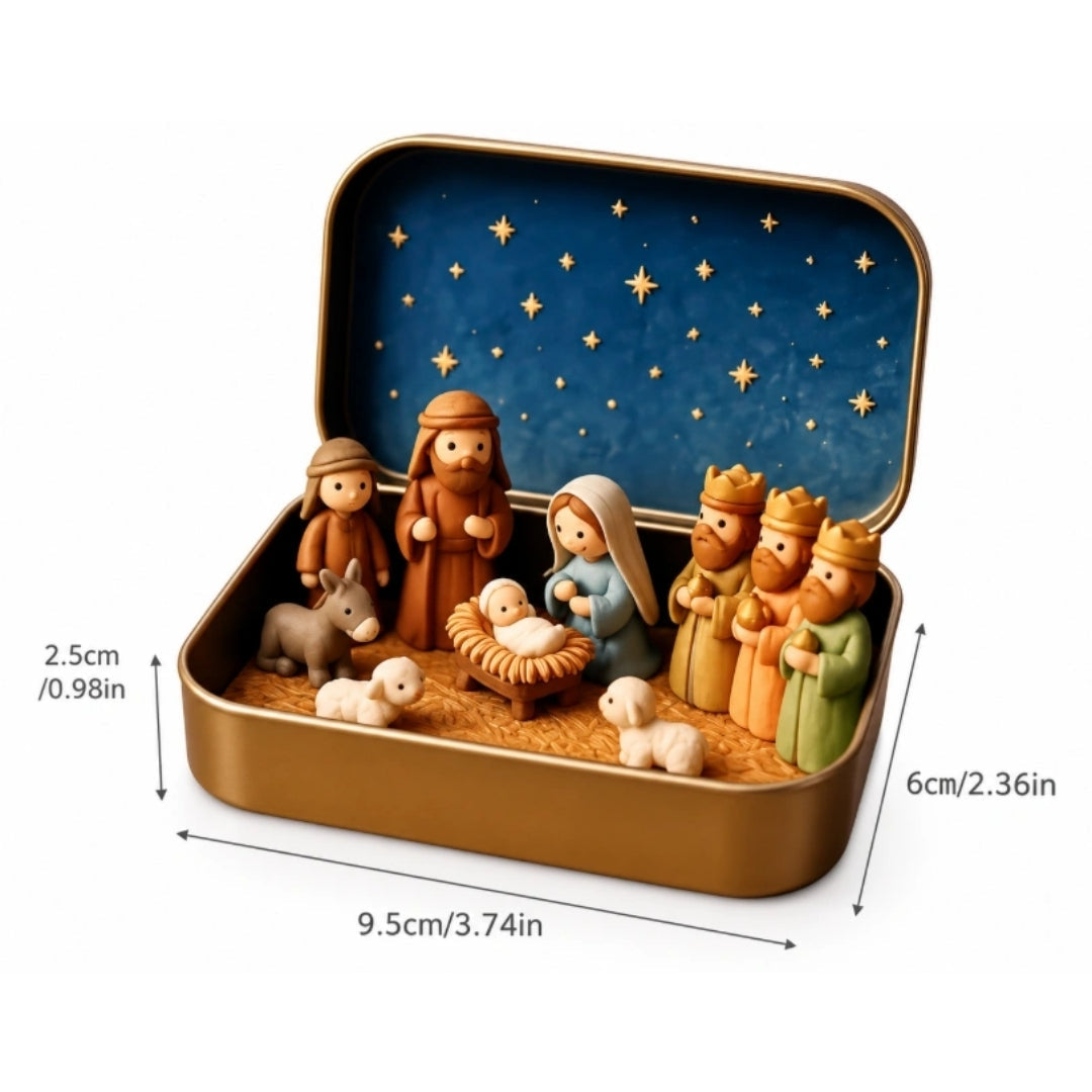 Nativity scene in a stylish storage box