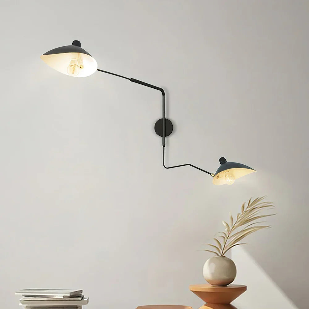 Adjustable Double-Arm Wall Lamp for Reading and Accent Lighting
