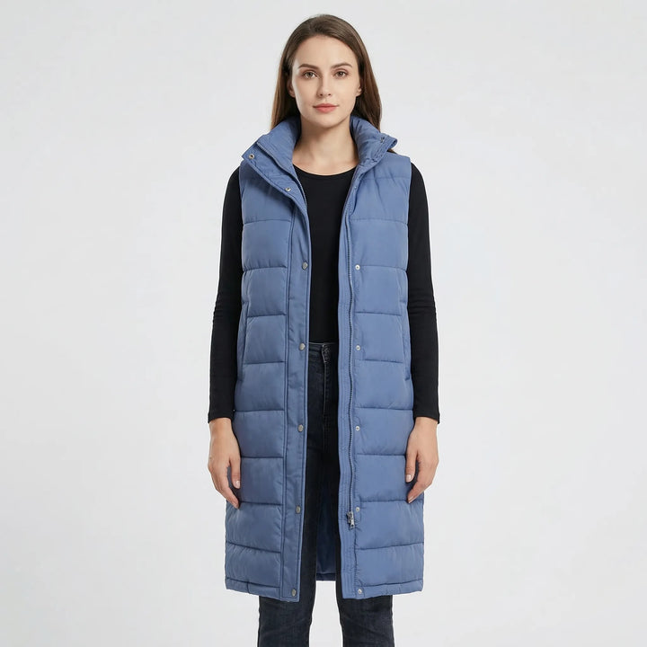 Midi-Length Padded Gilet - Hazel