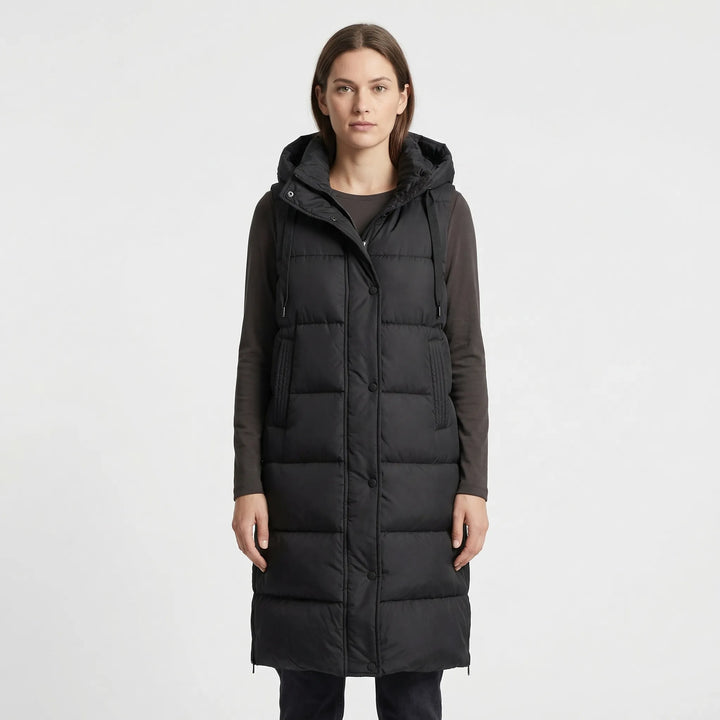 Midi-Length Padded Gilet - Hazel