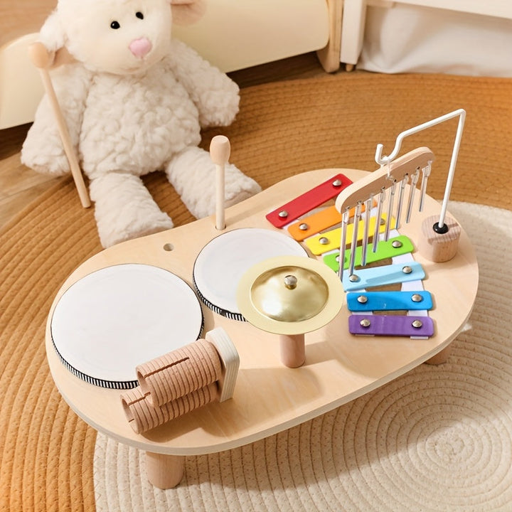 Wooden Montessori Music Table – All-in-One Musical Instrument Set for Children