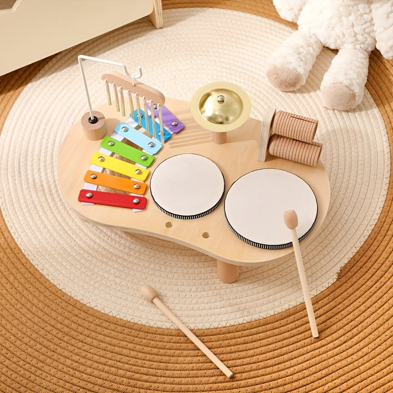Wooden Montessori Music Table – All-in-One Musical Instrument Set for Children
