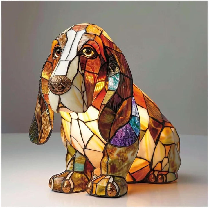 Warm-glow dog breed night light, 6 inch, USB-powered light with in-line switch