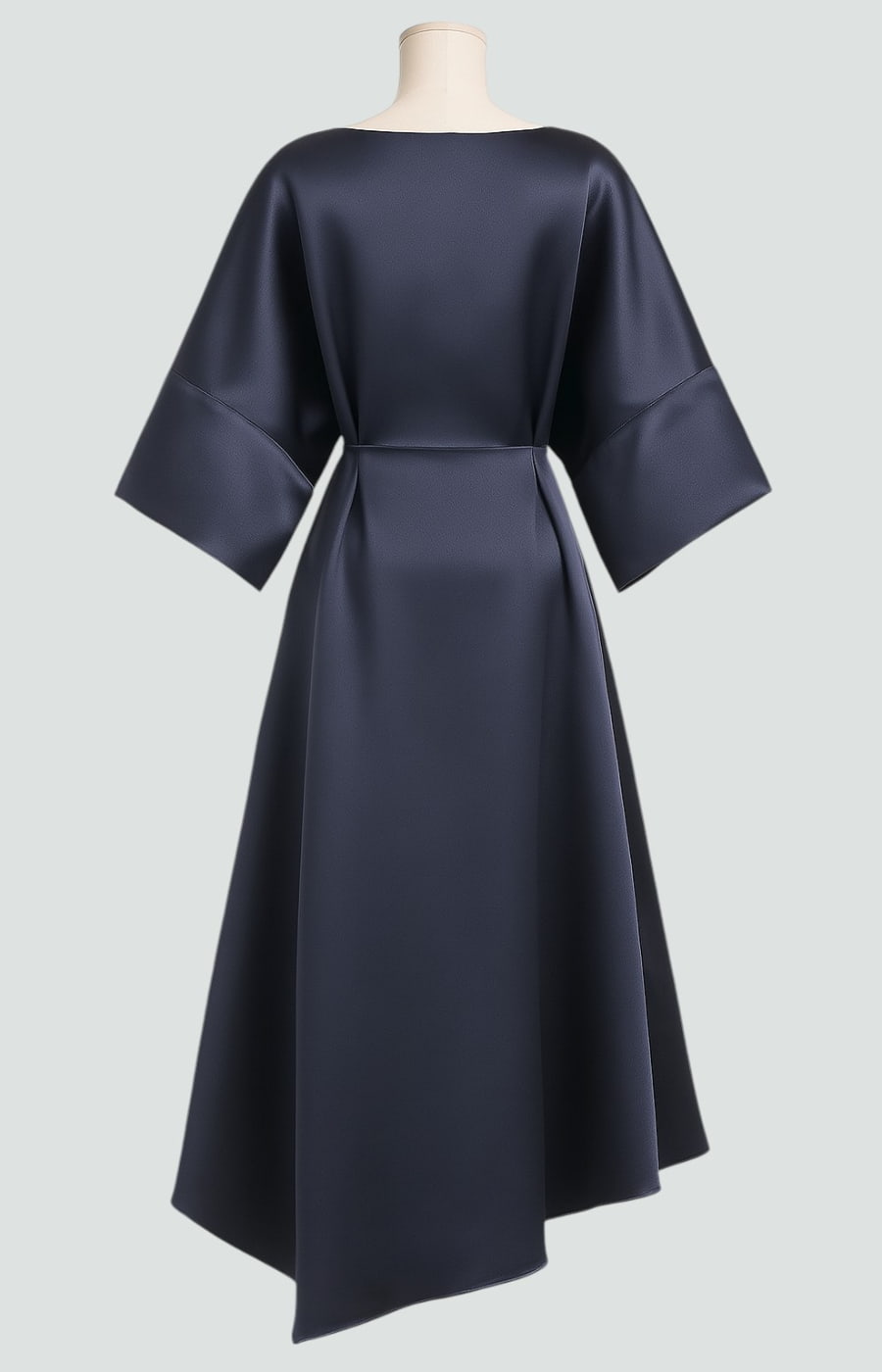 Women's Maxi Dress with Draped Brooch – Gala Dress with Cape Sleeves for Formal Occasions