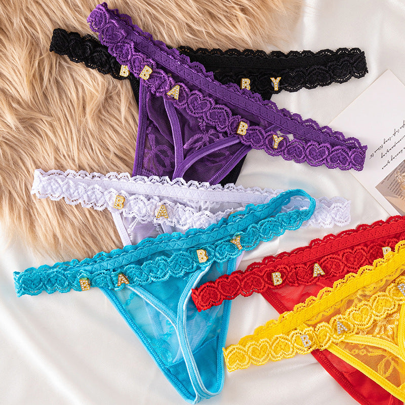 LaceFlair Personalised Lace Lingerie with Crystal Letters