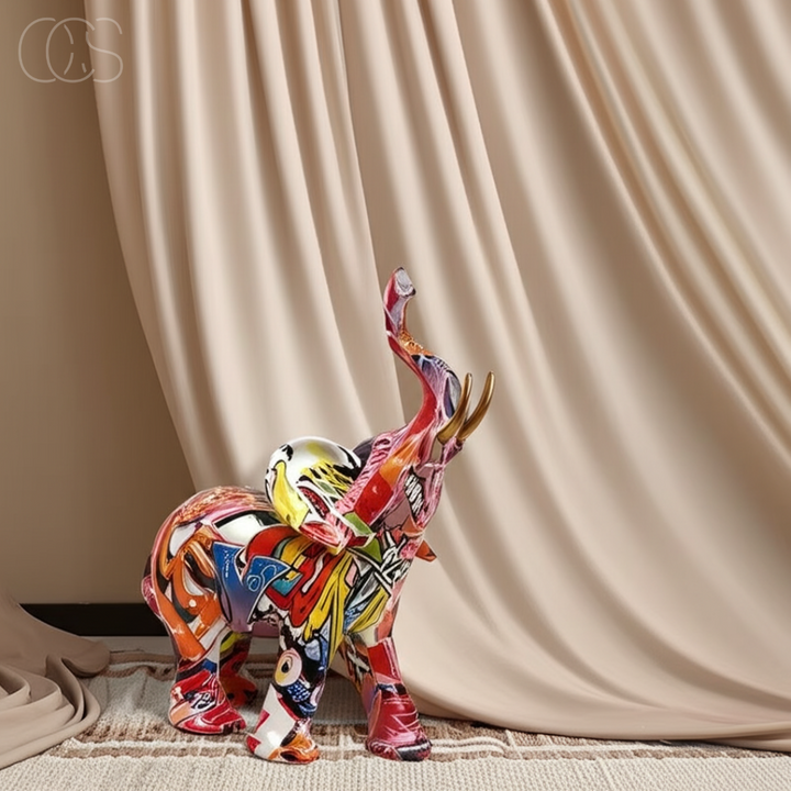 Abstract Elephant – Handmade Art Object with Symbol of Luck