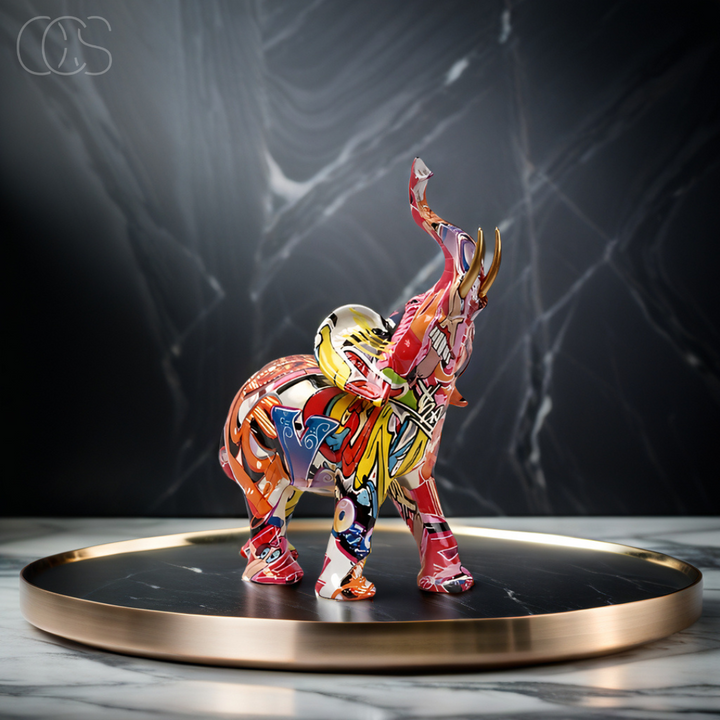 Abstract Elephant – Handmade Art Object with Symbol of Luck