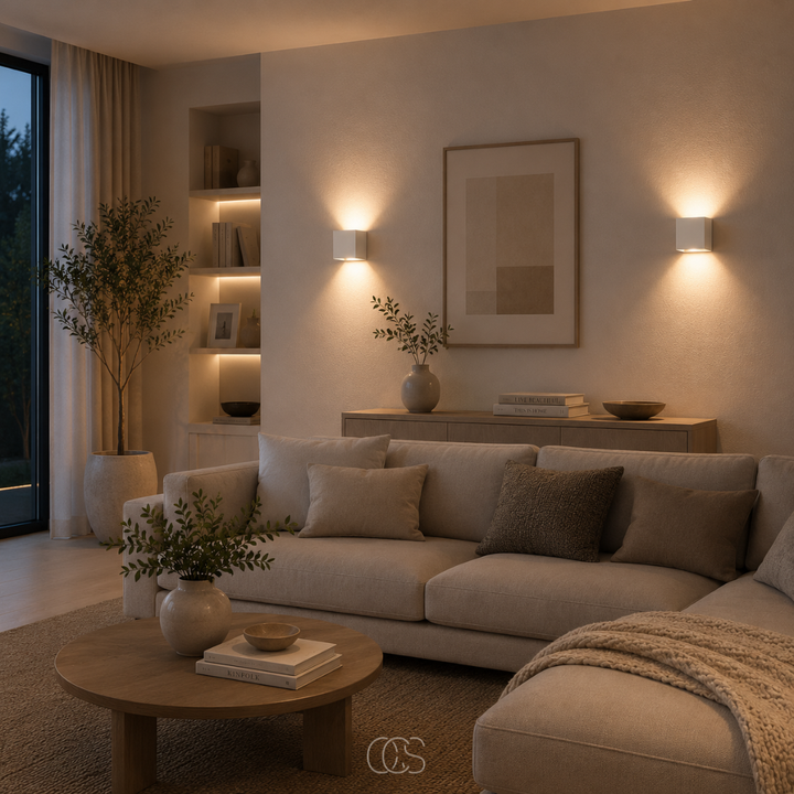 Luxe cordless wall light | square sensor light | aluminium 10 x 10 cm