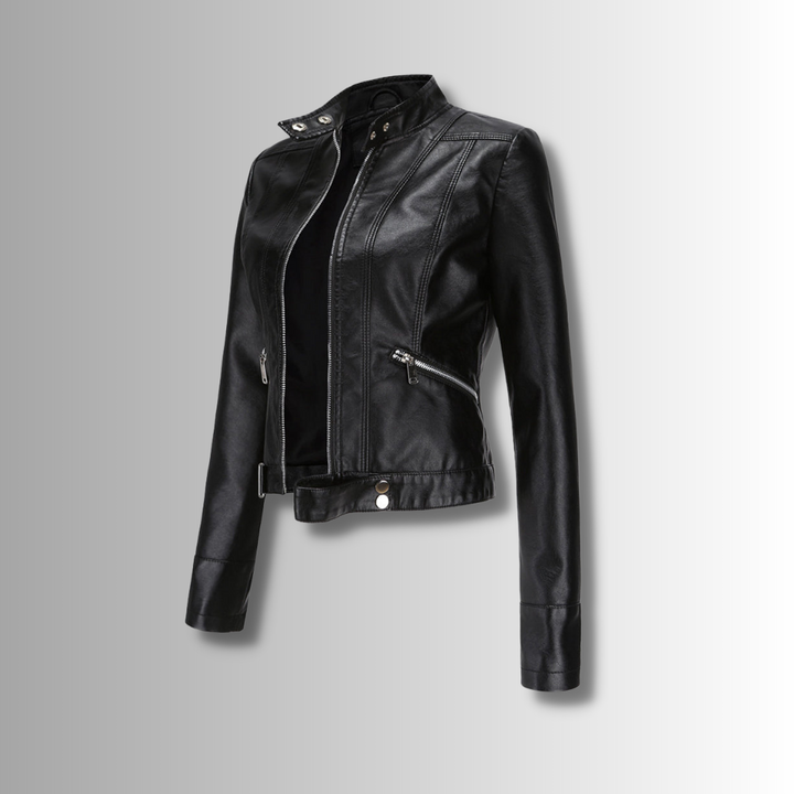 Classic Women's Leather Jacket with Timeless Style
