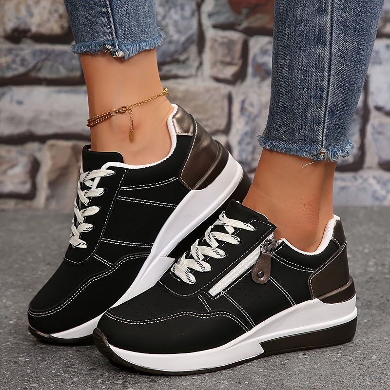 Orthopaedic Women's Trainers | Wedge Sole with Zip & Laces