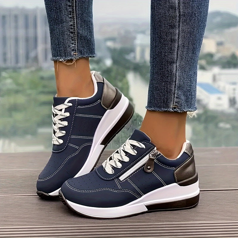 Orthopaedic Women's Trainers | Wedge Sole with Zip & Laces