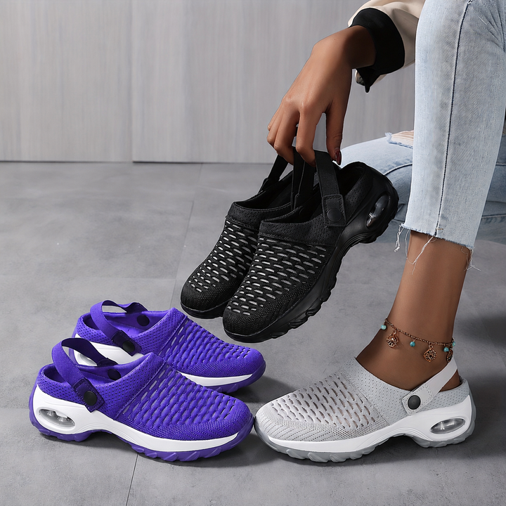 Orthopaedic Mesh Clogs for Women | Air Cushion Support | Non-Slip Slip-On Shoes