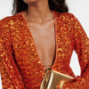Glamorous Sequin V‑Neck Party Dress
