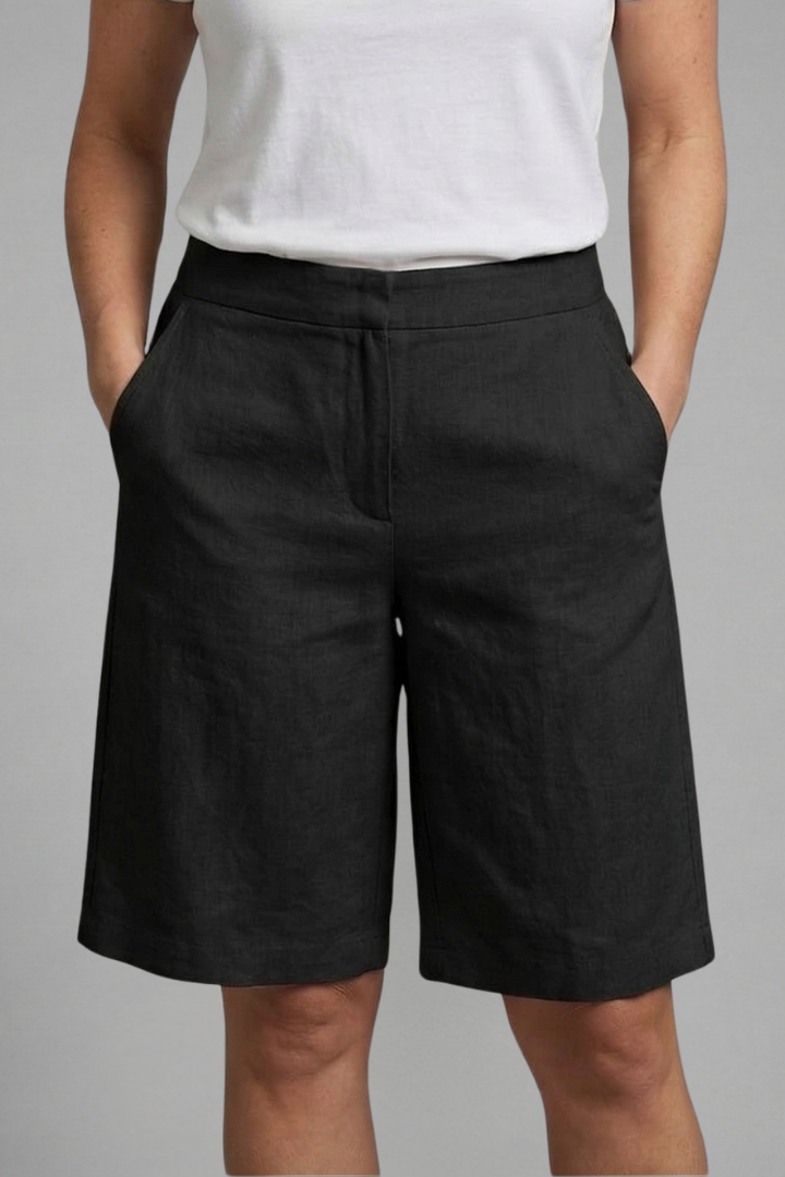 Women's High-Waisted Summer Shorts with Fitted Waist, Relaxed Everyday Fit