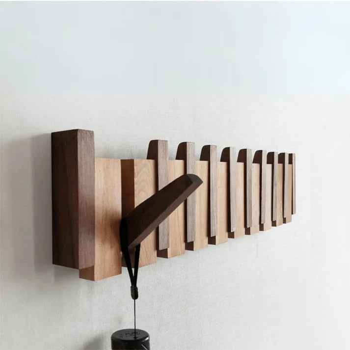 Piano Solid Wood Coat Rack | Elegant Wall Hooks
