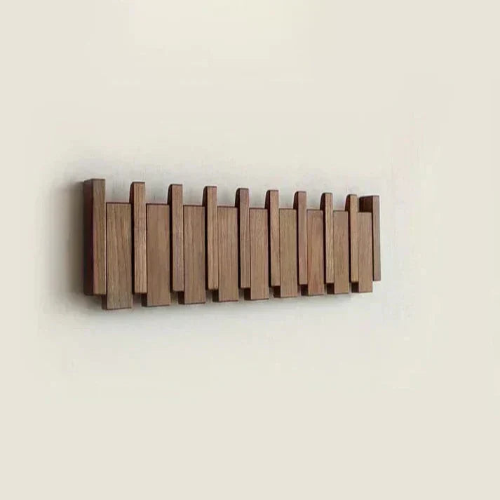 Piano Solid Wood Coat Rack | Elegant Wall Hooks