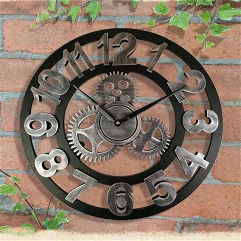 Aurex Industrial-Style Timeless Wall Clock, an Eye-Catcher for Living Room, Office and Bar