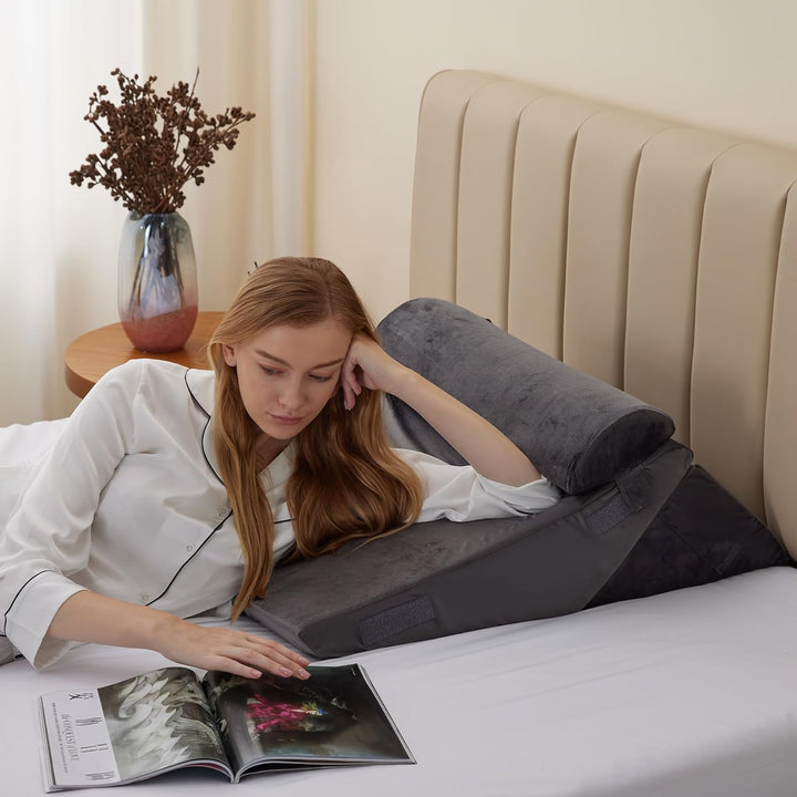 RelaxPlus Adjustable Orthopaedic Wedge Pillow - Premium 7-in-1 Memory Foam Support System