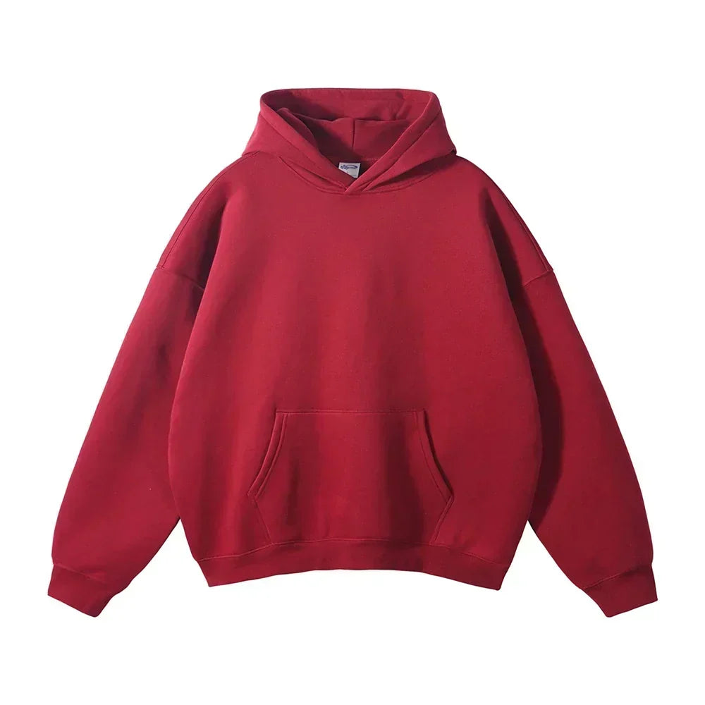 Relaxed Men's Pullover Hoodie with Kangaroo Pocket