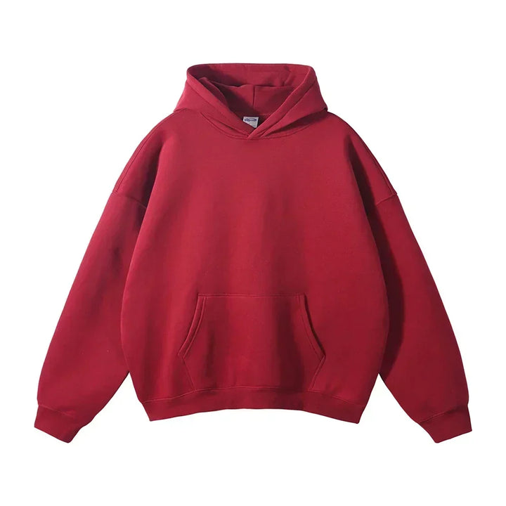 Relaxed Men's Pullover Hoodie with Kangaroo Pocket