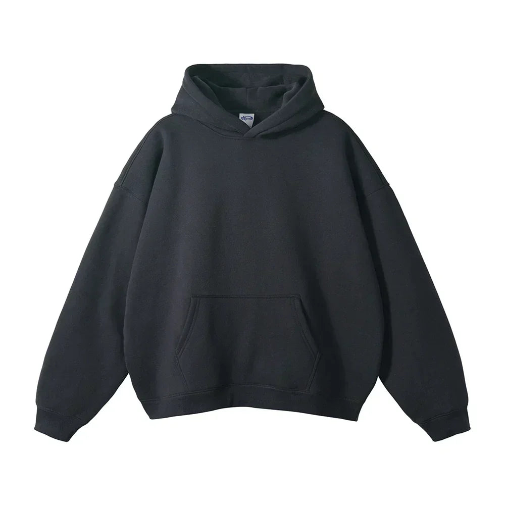 Relaxed Men's Pullover Hoodie with Kangaroo Pocket