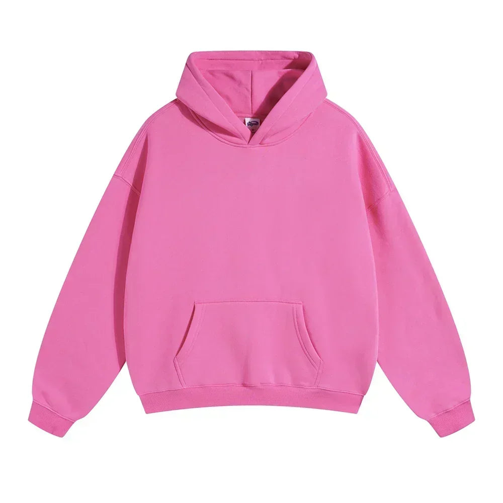 Relaxed Men's Pullover Hoodie with Kangaroo Pocket
