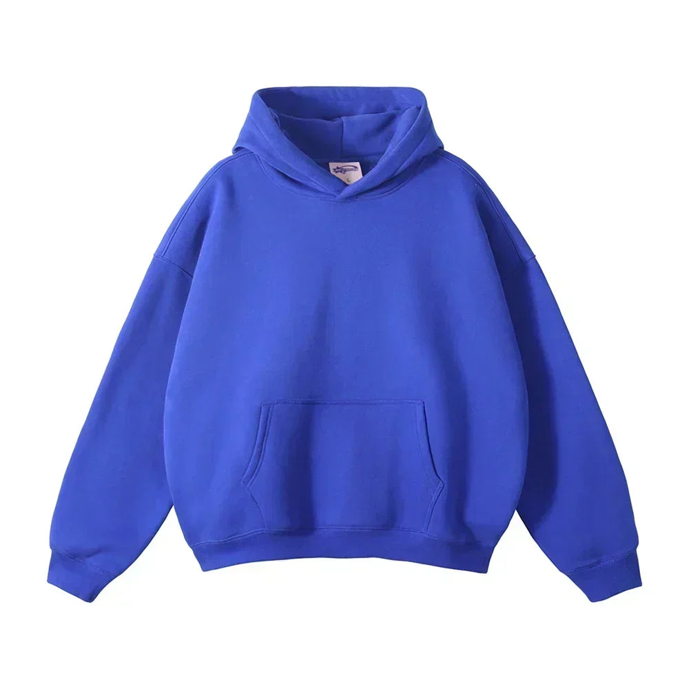 Relaxed Men's Pullover Hoodie with Kangaroo Pocket