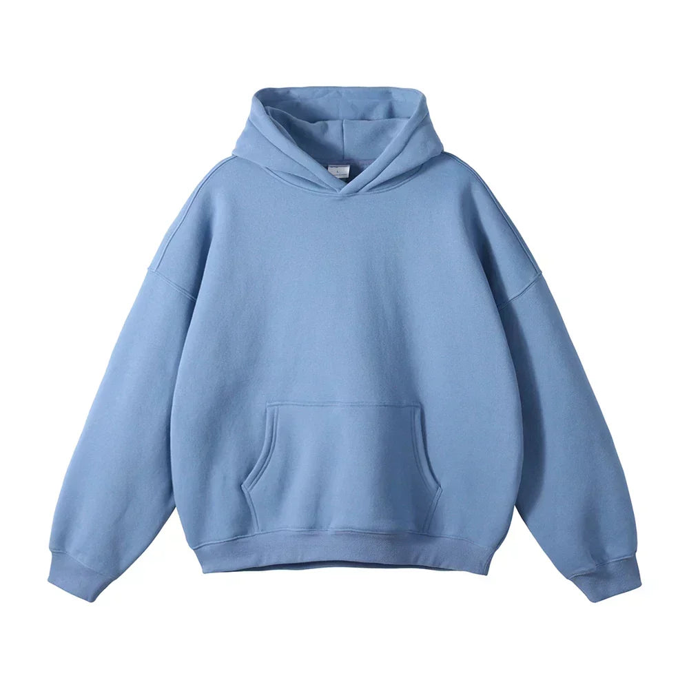 Relaxed Men's Pullover Hoodie with Kangaroo Pocket